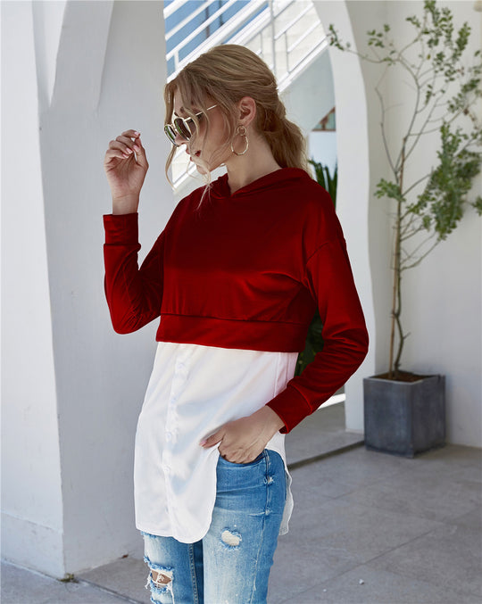 Damen Modischer Longpulli mit Hemddetails Heidi-Mode