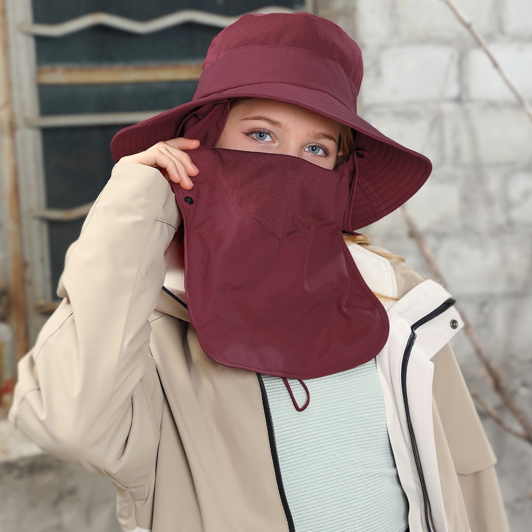 Heidi Mode | Vollabdeckung Gesicht Sonnenschutz Maske im Freien UV Eimer Hut