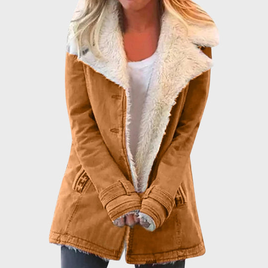 Heidi-Mode | Faux-Lammfell-gefütterter Parka-Mantel