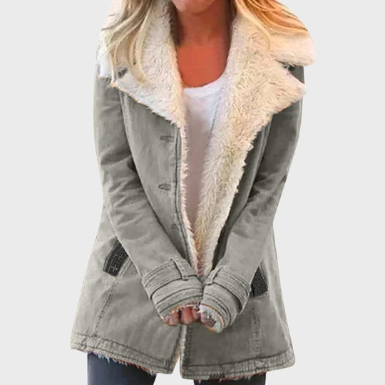 Heidi-Mode | Faux-Lammfell-gefütterter Parka-Mantel