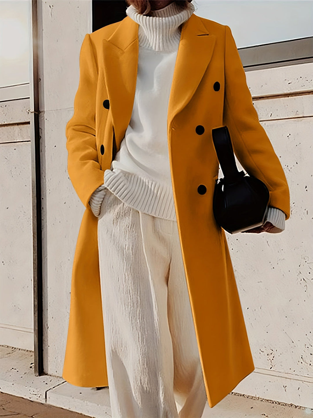 Heidi-Mode - Stilvolle klassische Winter Doppelreiher Umkehrmantel für Frauen