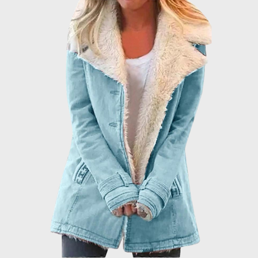 Heidi-Mode | Faux-Lammfell-gefütterter Parka-Mantel