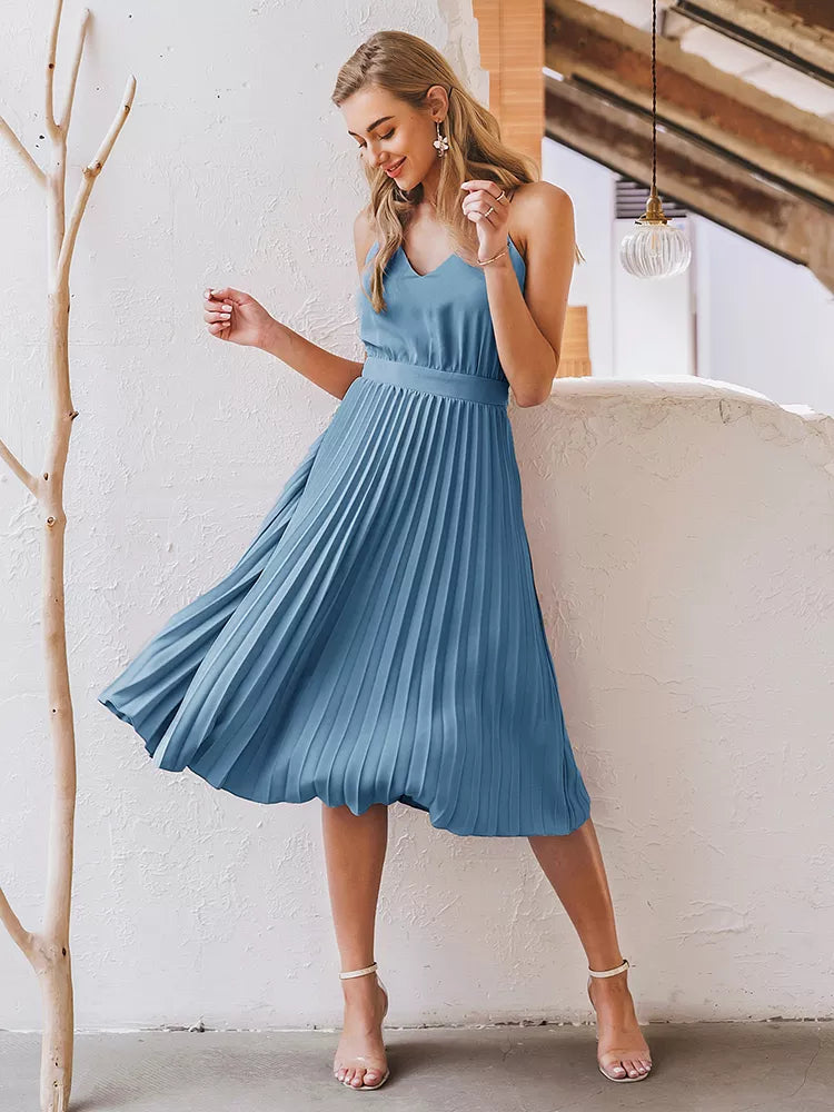 Plissierte Midi Kleid