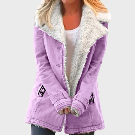 Heidi-Mode | Faux-Lammfell-gefütterter Parka-Mantel