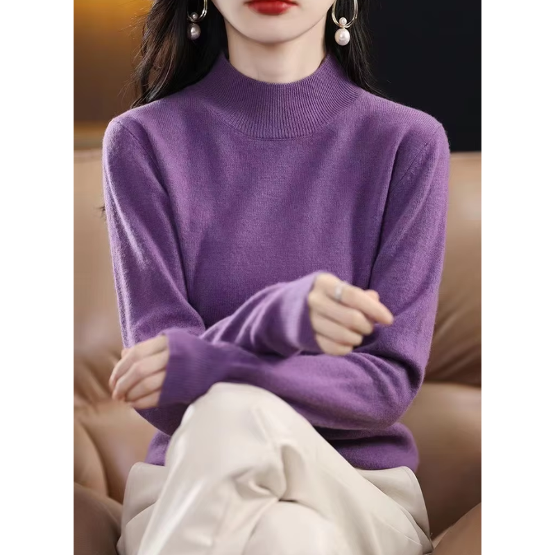 Heidi-Mode | Kaschmir Pullover Damen Hoher Kragen, Weich & Zeitloses Design
