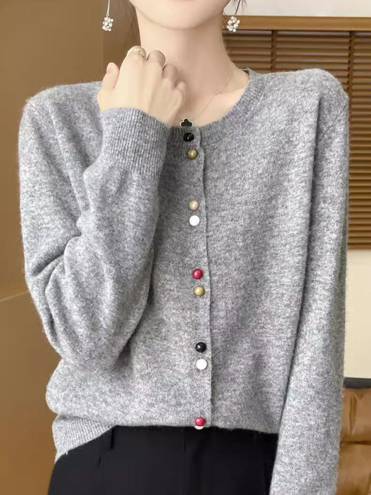 Heidi-Mode | Rundhals Einfarbiger Pullover Pink