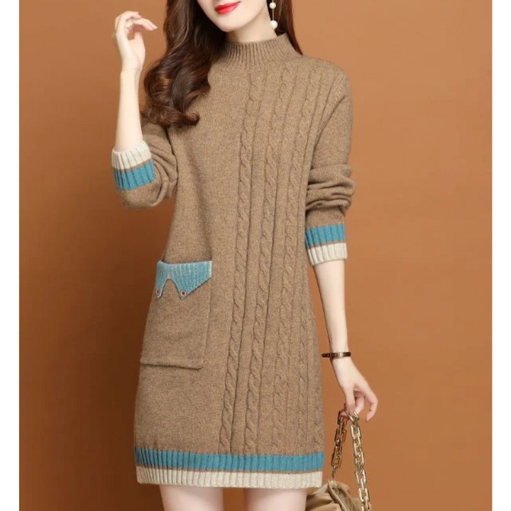 Sweater Midi-Kleid Gestrickt Damen