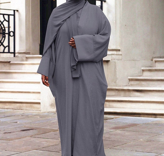 Heidi-Mode | 3 Teile Set Abaya Kleid Arabische Frauen Kleidung Anzug Ohne Abaya, Innenkleid und Scharf