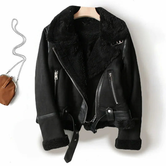 Heidi-Mode | Semi-Shearling Biker Jacke