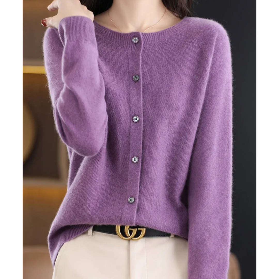 Heidi-Mode | Damen Rundhals Cardigan Pullover