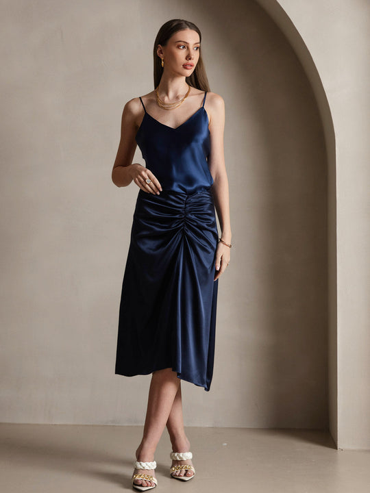 Heidi-Mode | V-Ausschnitt Reine Seide Spaghettiträger Camisole Top