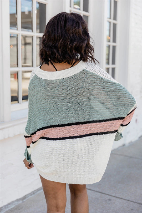 Heidi-Mode | Rundhals Lässiger Bunter Strickpullover