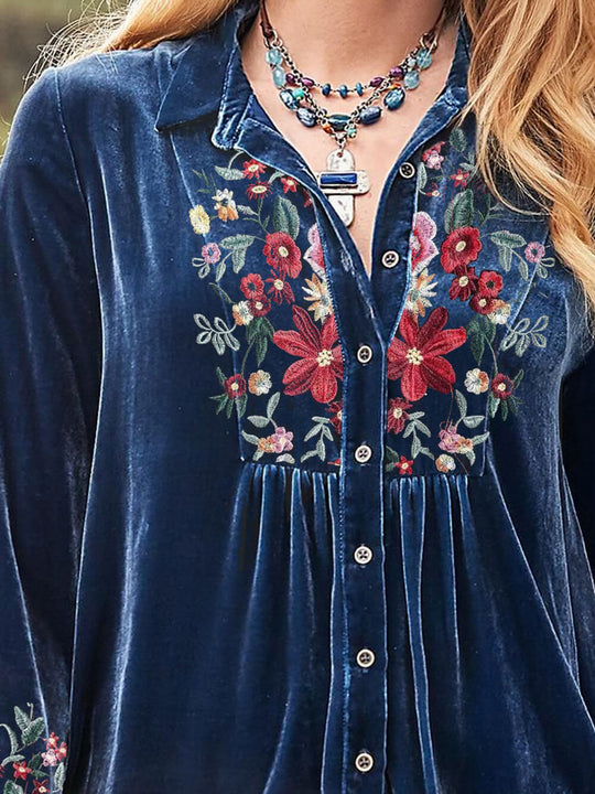 Heidi Top Mit Flatterärmeln Aus Samt