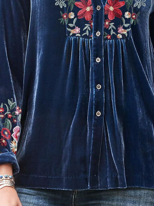 Heidi Top Mit Flatterärmeln Aus Samt