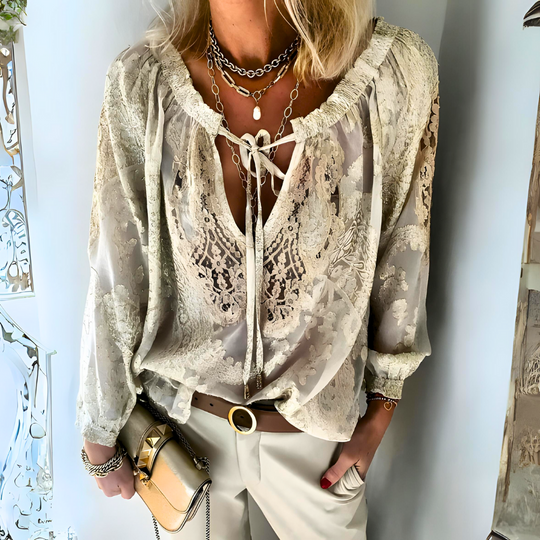 Gehäkelte Damen Boho Bluse