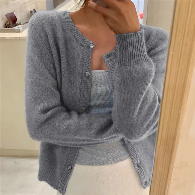 Heidi-Mode | Unifarbener Sommer Strickjacke Damen
