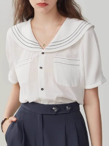 Heidi-Mode | Lockere Lässige Weiße Chiffonbluse