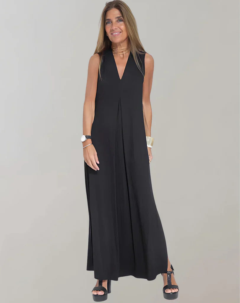 Schlankmachendes Kleid mit V-Ausschnitt