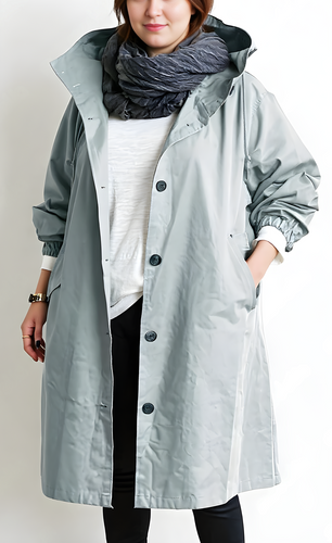 Damen Trenchcoat mit Kapuze | Große Größen