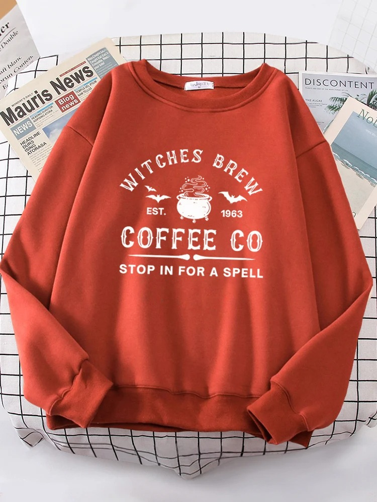 Heidi-Mode | Lustiges Sweatshirt mit "witches Brew Coffee Co" Print Damen Pullover