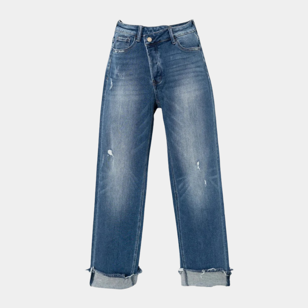 denim broek met hoge taille