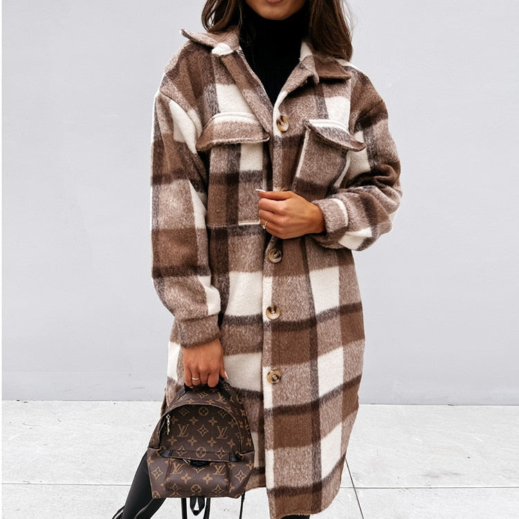 Heidi-Mode | Bequeme Lange Wollene Damenjacke