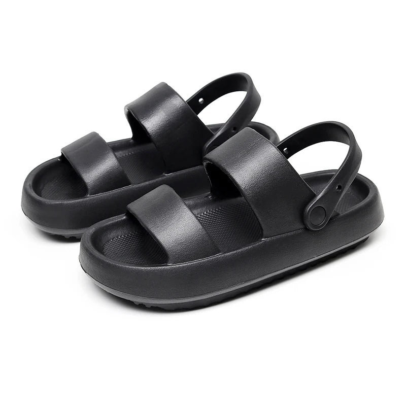 Heidi-Mode | Orthopädische Sandalen Comfort Plus Pantoletten mit Doppelriemen Gepolsterte, Lässige Slip-On-Sandalen