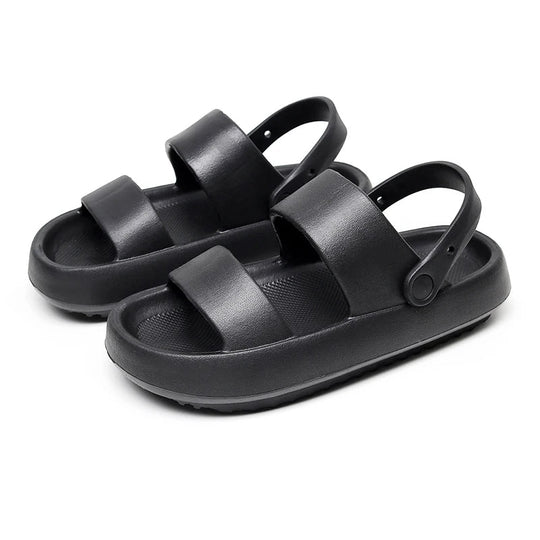 Heidi-Mode | Orthopädische Sandalen Comfort Plus Pantoletten mit Doppelriemen Gepolsterte, Lässige Slip-On-Sandalen