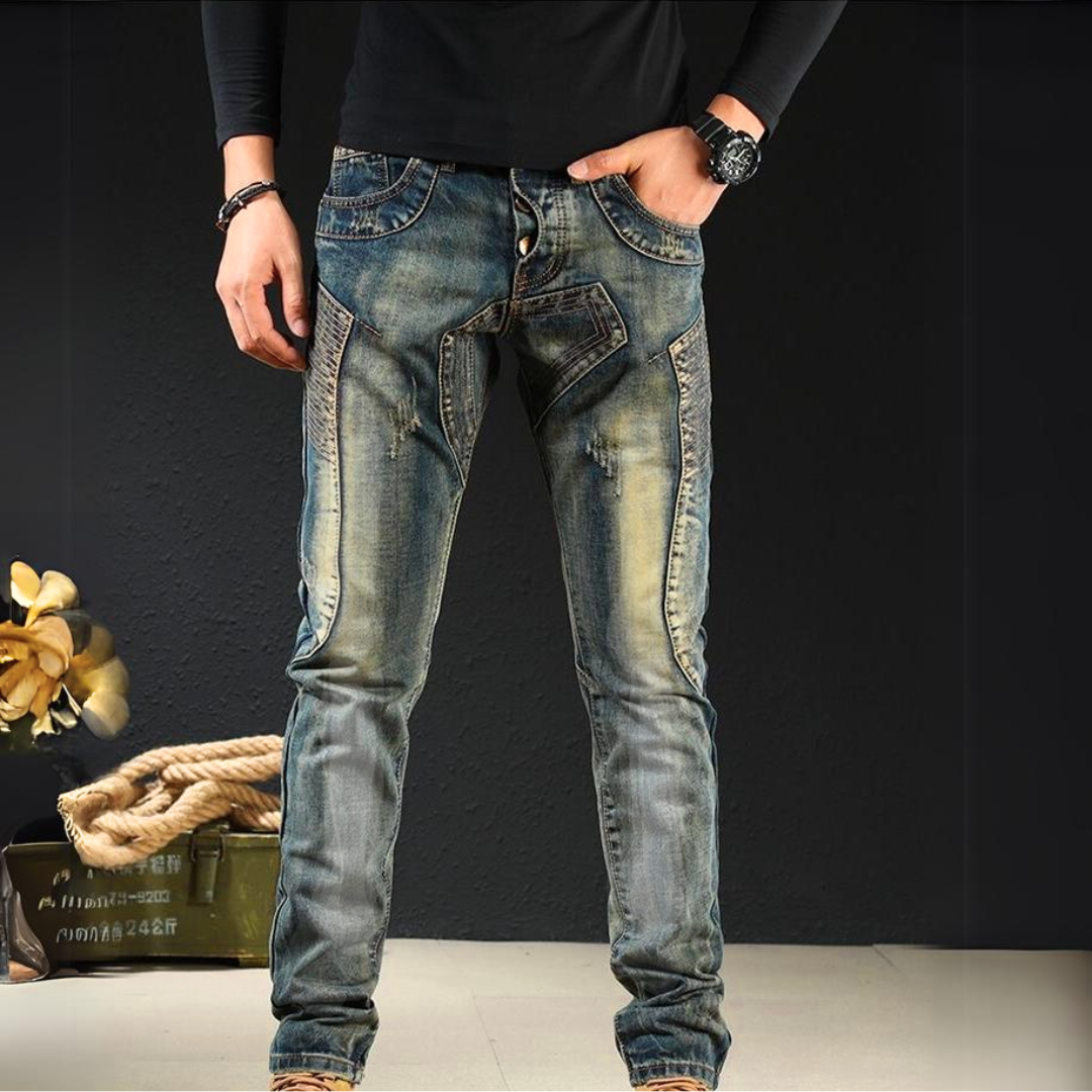 denim jeans met patches