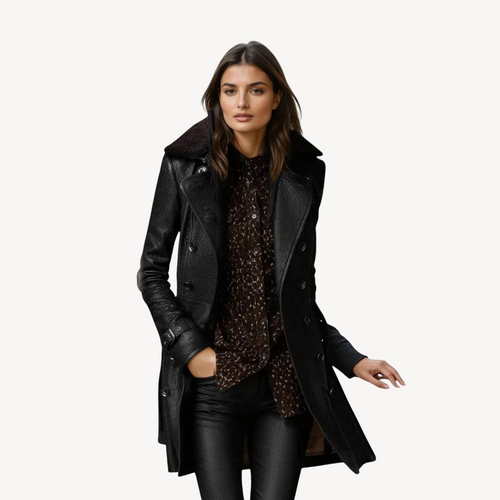 Heidi-Mode | Damen Leder-Trenchcoat