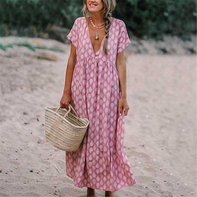 Heidi – Stylisches Bohemian-Kleid mit V-Ausschnitt