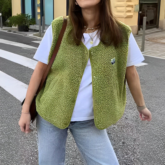 Heidi-Mode | Gewebter Offener Strick-Cardigan für Damen