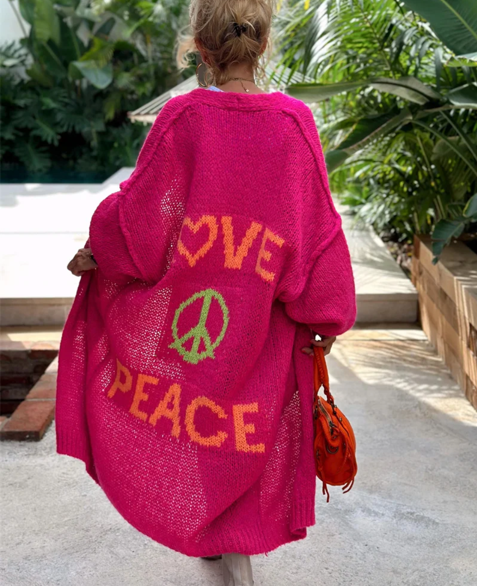 Heidi-Mode | Love And Peace Strick Strickpullover für Frauen
