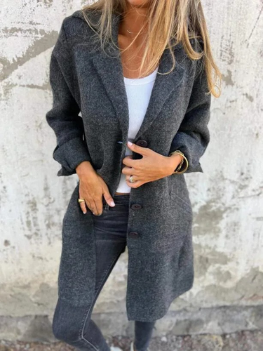 Heidi-Mode | Lange Strickjacken Damen Elegante Strickjacke mit Knöpfen