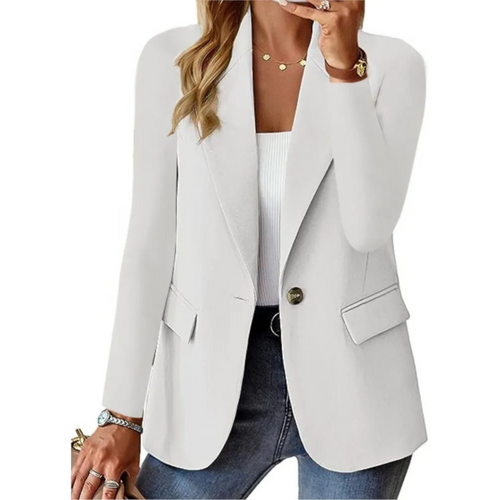 Heidi-Mode - Lässig Einfarbig Lange Ärmel Slim Tasche Schnalle Damen Blazer