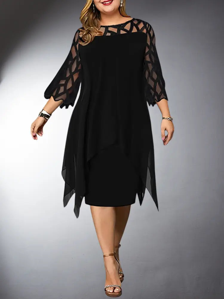 Heidi-Mode | Elegantes Plus Size Spitzen-Midi-Kleid