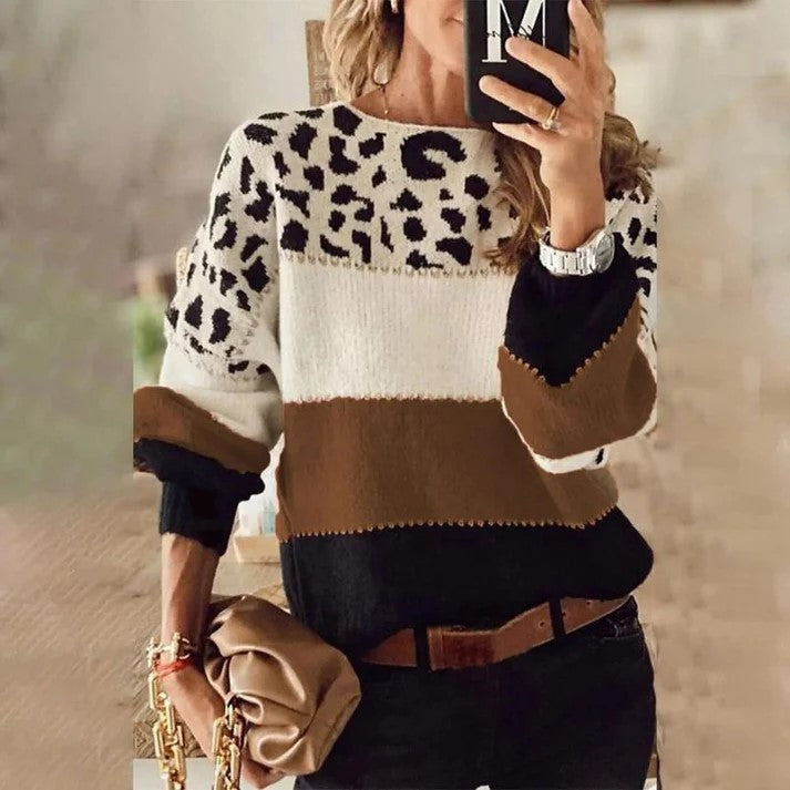 HeidiMode | Stylischer Baumwollpullover Im Leoparden-Stil