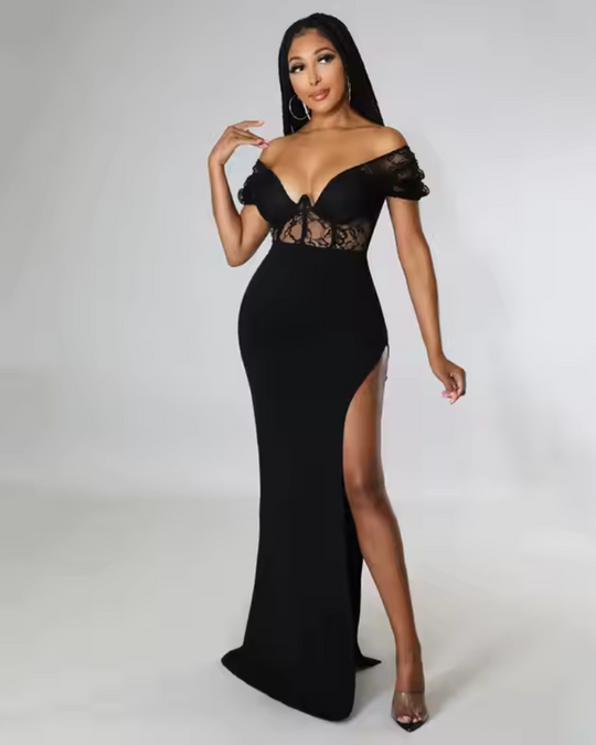 Heidi-Mode | Elegantes Festkleid mit Federn für Damen