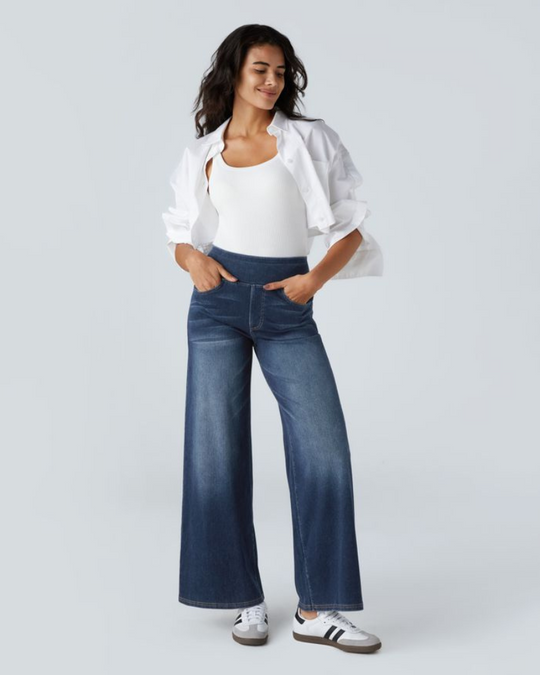 Heidi-Mode | Weit Beinformte Hochgeschnittene Jeans für Damen