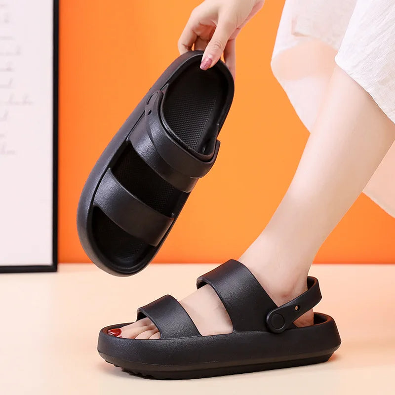 Heidi-Mode | Orthopädische Sandalen Comfort Plus Pantoletten mit Doppelriemen Gepolsterte, Lässige Slip-On-Sandalen