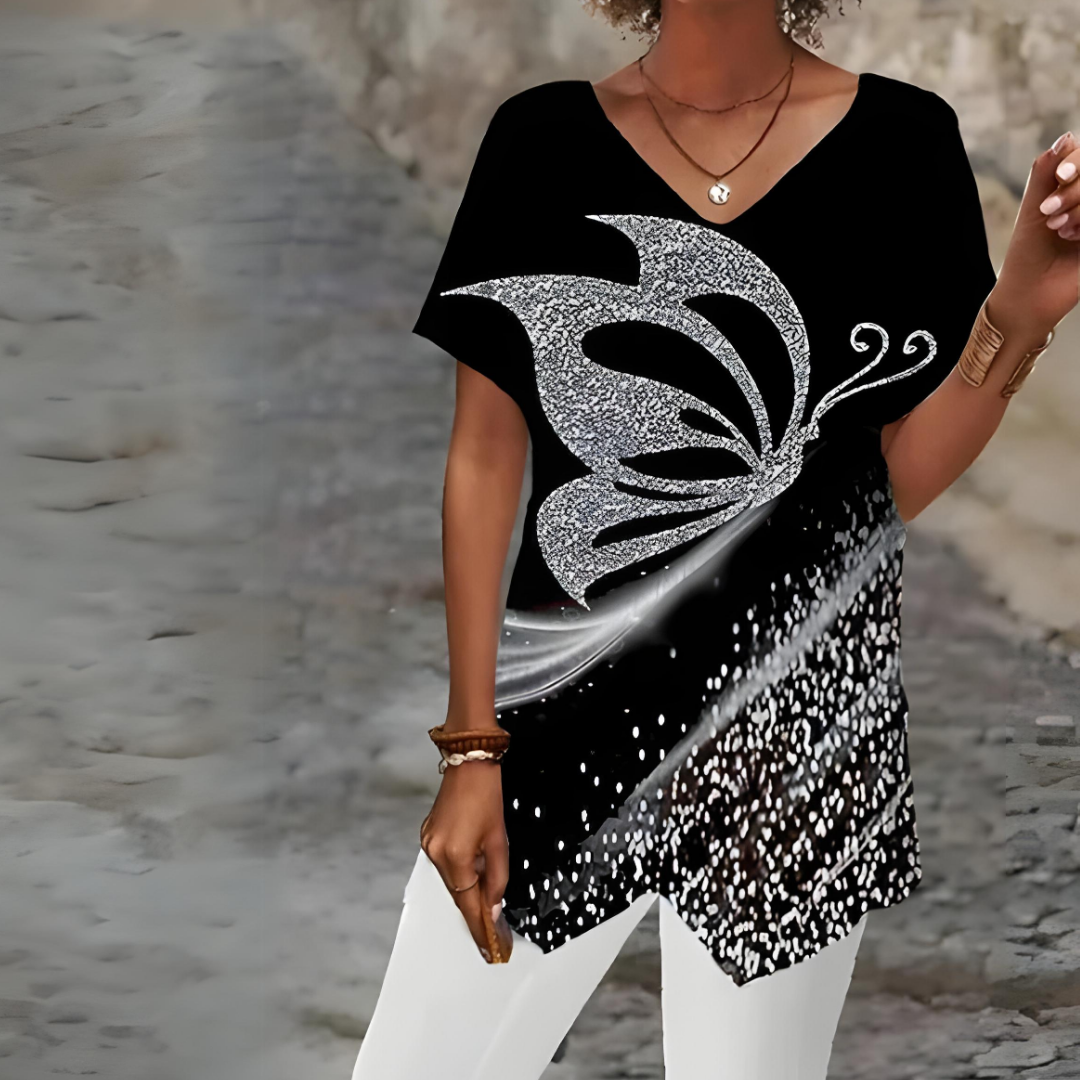 Heidi-Mode | Trendy T-Shirt mit V-Ausschnitt