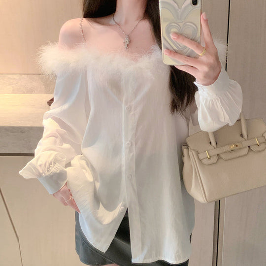 Heidi-Mode | Rohkante Langarmshirt Lederrock Satz