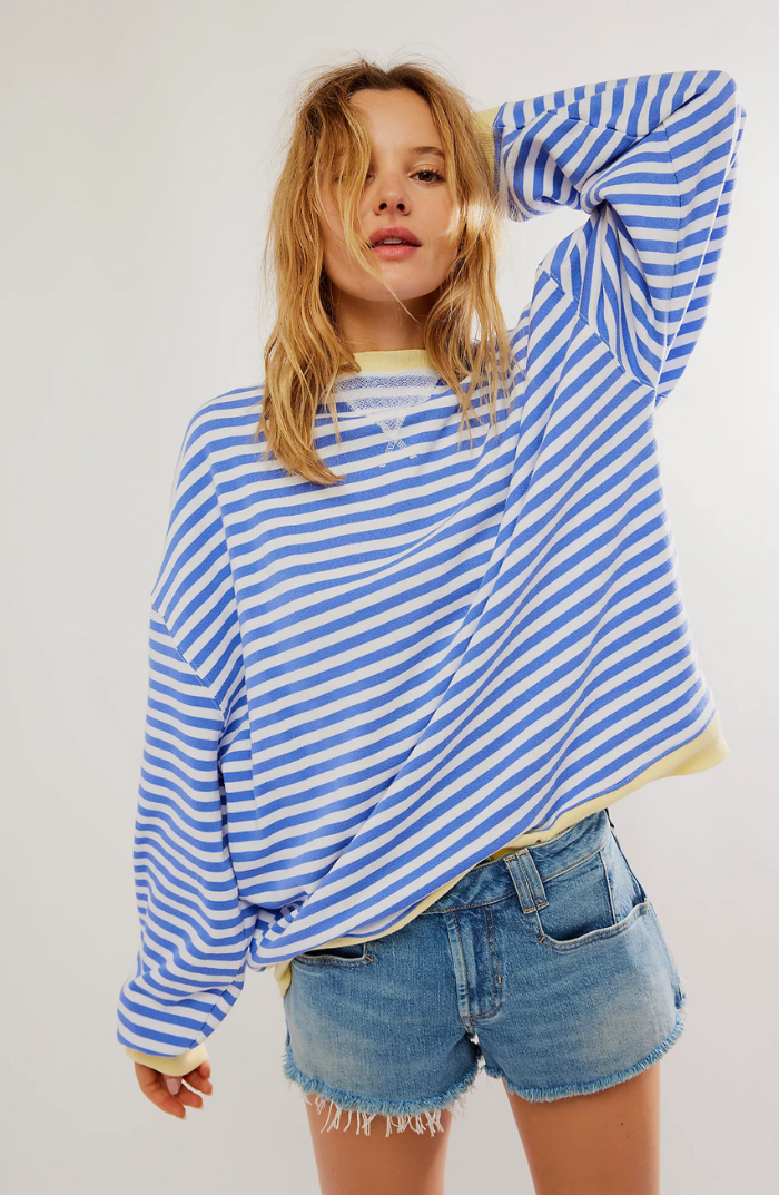Heidi-Mode | Gestreifter Oversized Pullover