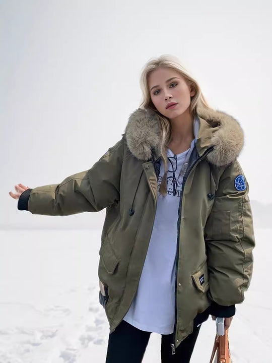 Heidi Mode | Elegante Amerikanische Fellkragen Workwear Parka