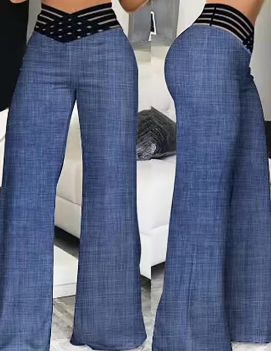 Heidi-Mode | Hochtaillierte Flachbund-Hose mit Überkreuzten Beinen