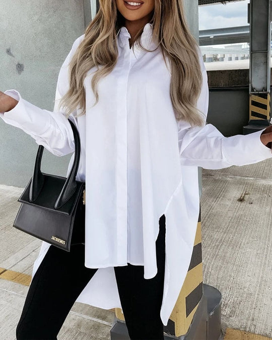Heidi-Mode | Asymmetrische Bluse mit Langen Ärmeln