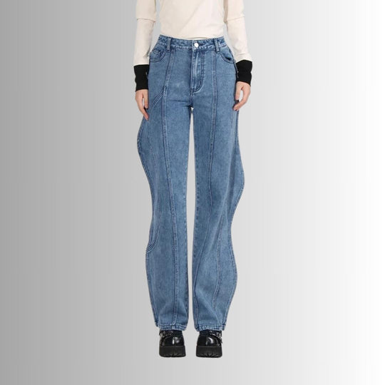 Heidi-Mode - High Waist Jeans mit geschwungenen Nähten