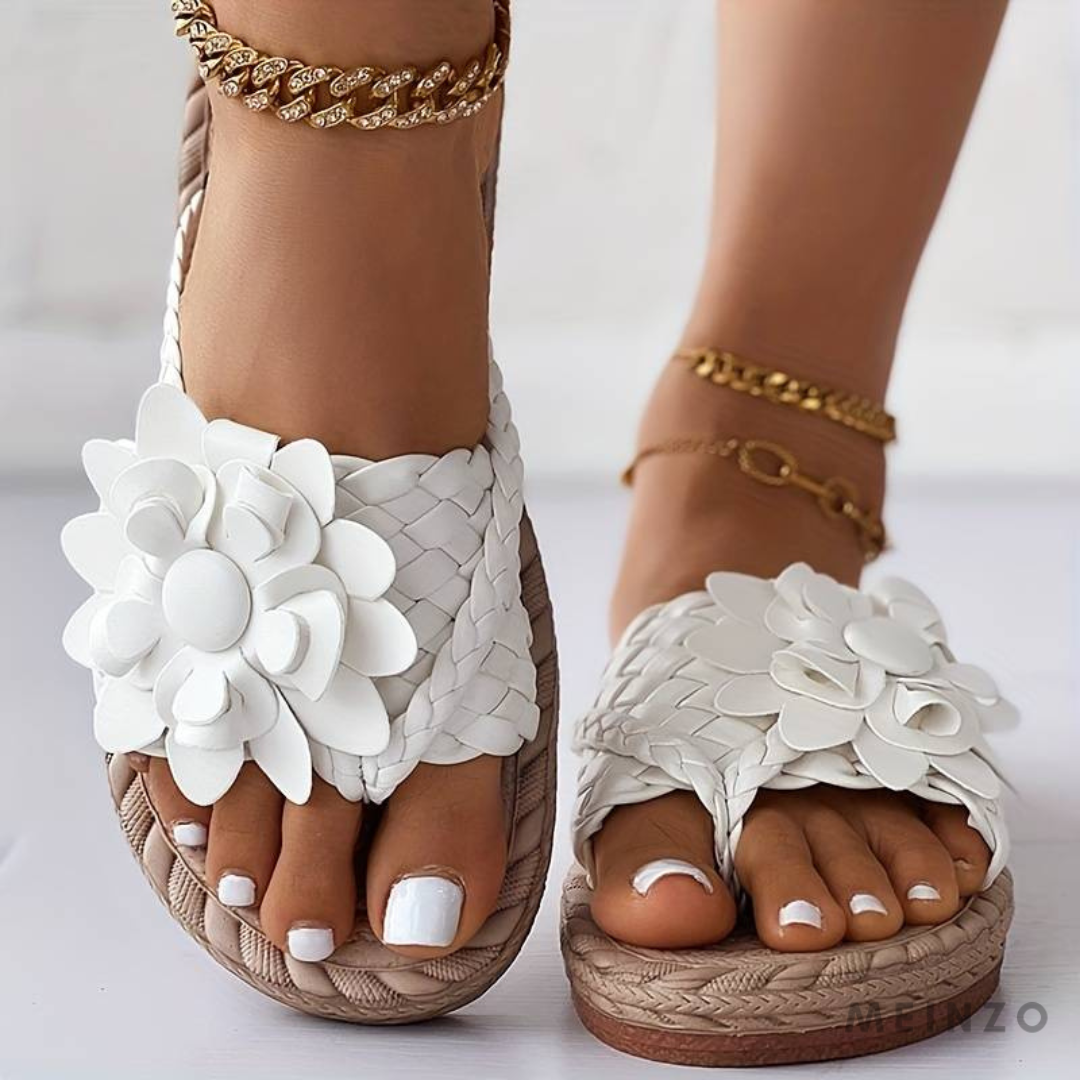 Heidi-Mode | Damen-Sandalen mit Offener Zehenspitze und Eleganten Geflochtenen Riemen