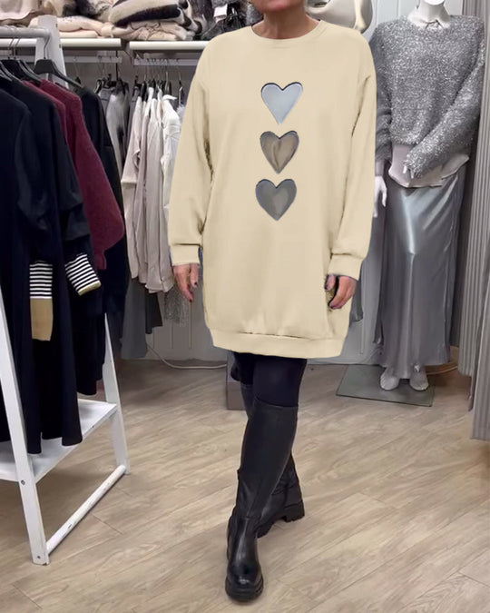 Heidi-Mode | Shift Herz Muster Lässig