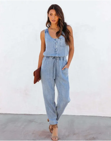 Heidi-Mode | Frühling Sommer Newcomer Damen Denim Jumpsuit